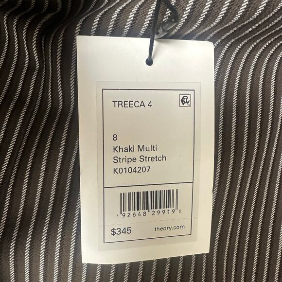 Theory Khaki Stripe Stretch Pant - Picture 4 of 7